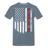 American Flag PapaD Men's Premium T-Shirt - steel blue