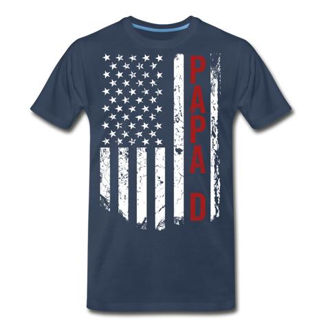 American Flag PapaD Men's Premium T-Shirt - navy