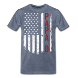 American Flag PapaD Men's Premium T-Shirt - heather blue