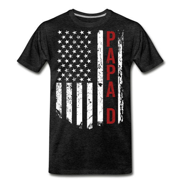American Flag PapaD Men's Premium T-Shirt - charcoal gray