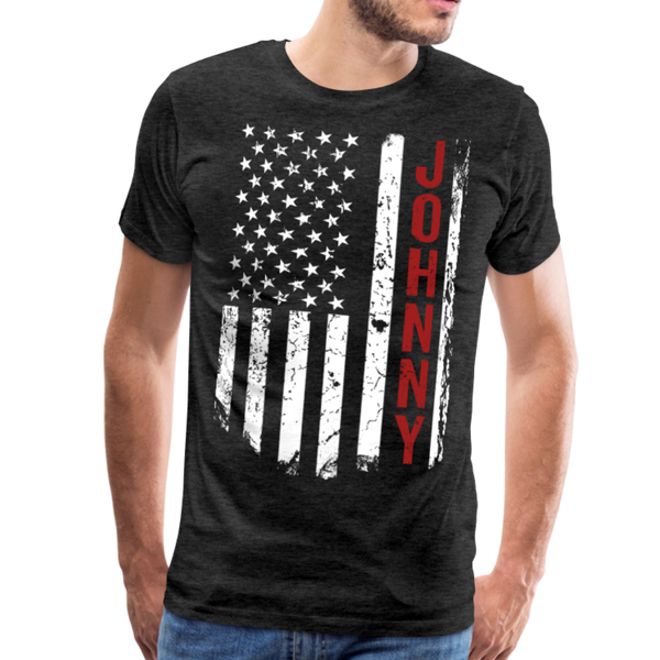 Johnny American Flag Men's Premium T-Shirt - charcoal gray