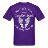Mom and Dad Guardian Angels Gildan Ultra Cotton Adult T-Shirt - purple
