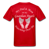 Mom and Dad Guardian Angels Gildan Ultra Cotton Adult T-Shirt - red