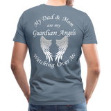 Dad and Mom Guardian Angels Men's Premium T-Shirt - steel blue