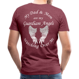 Dad and Mom Guardian Angels Men's Premium T-Shirt - heather burgundy