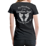 Husband Guardian Angel Women’s Premium T-Shirt (CK1478) - black