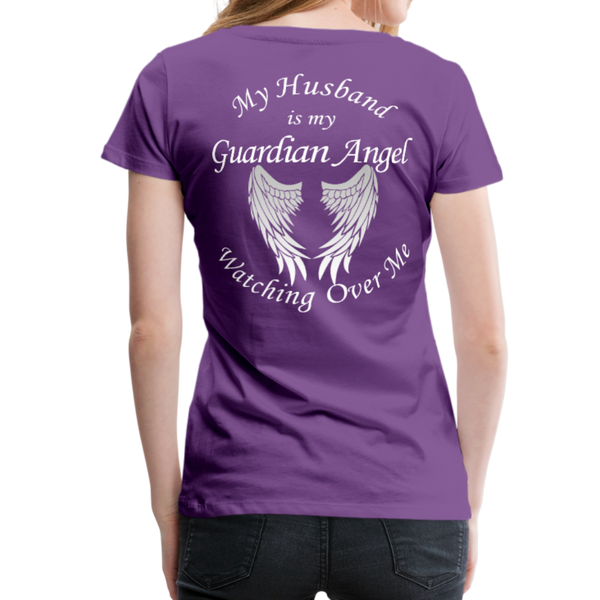 Husband Guardian Angel Women’s Premium T-Shirt (CK1478) - purple