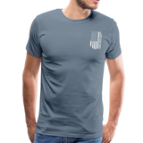 American Flag Dad Men's Premium T-Shirt (CK1903) - steel blue