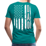 American Flag Dad Men's Premium T-Shirt (CK1903) - teal