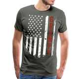 American Flag Grampy Men's Premium T-Shirt (CK1919) - asphalt gray