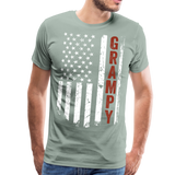 American Flag Grampy Men's Premium T-Shirt (CK1919) - steel green