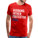 Husband. Father. Protector. Hero. Men's Premium T-Shirt - red