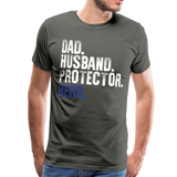 Dad Husband Protector Hero Men's Premium T-Shirt (CK1920) - asphalt gray
