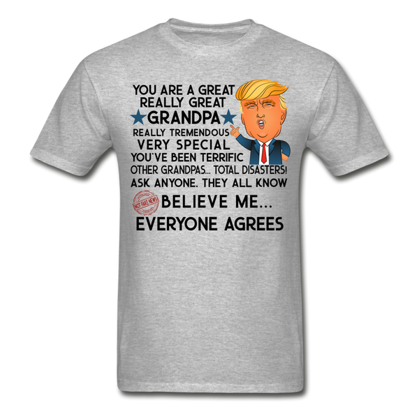 Trump Grandpa Gildan Ultra Cotton Adult T-Shirt - heather gray