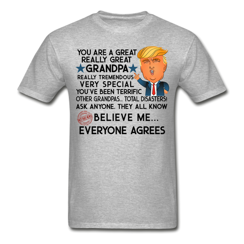 Trump Grandpa Gildan Ultra Cotton Adult T-Shirt - heather gray