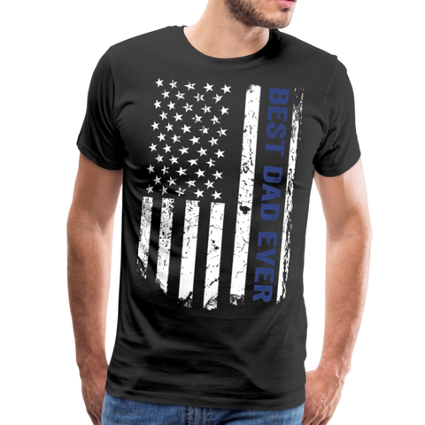 Best Dad Ever American Flag Men's Premium T-Shirt (CK1922) - black