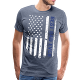 Best Dad Ever American Flag Men's Premium T-Shirt (CK1922) - heather blue