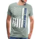 Best Dad Ever American Flag Men's Premium T-Shirt (CK1922) - steel green