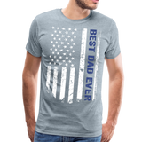 Best Dad Ever American Flag Men's Premium T-Shirt (CK1922) - heather ice blue