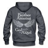Brother Amazing Angel Sister of an Angel Gildan Heavy Blend Adult Hoodie - charcoal gray
