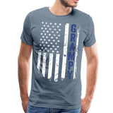 American Flag Grampy Men's Premium T-Shirt (CK1925) - steel blue