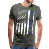 American Flag Grampy Men's Premium T-Shirt (CK1925) - asphalt gray