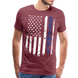 American Flag Grampy Men's Premium T-Shirt (CK1925) - heather burgundy