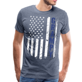 American Flag Grampy Men's Premium T-Shirt (CK1925) - heather blue