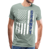 American Flag Grampy Men's Premium T-Shirt (CK1925) - steel green