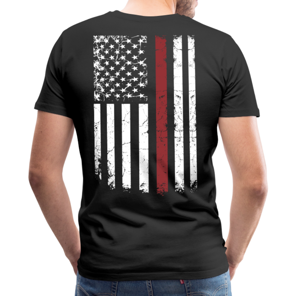 Daddy Husband Protector Hero - American Flag Men's Premium T-Shirt (CK1926) - black