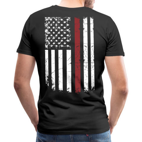 Daddy Husband Protector Hero - American Flag Men's Premium T-Shirt (CK1926) - black