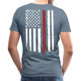 Daddy Husband Protector Hero - American Flag Men's Premium T-Shirt (CK1926) - steel blue