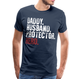 Daddy Husband Protector Hero - American Flag Men's Premium T-Shirt (CK1926) - navy
