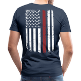 Daddy Husband Protector Hero - American Flag Men's Premium T-Shirt (CK1926) - navy