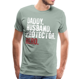 Daddy Husband Protector Hero - American Flag Men's Premium T-Shirt (CK1926) - steel green
