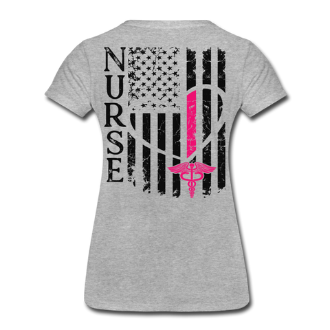 Nurse Flag Women’s Premium T-Shirt (CK1213) Updated - heather gray