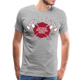 Father Husband Hero Firefighter Men's Premium T-Shirt (CK1858) - heather gray