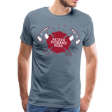Father Husband Hero Firefighter Men's Premium T-Shirt (CK1858) - steel blue