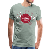 Father Husband Hero Firefighter Men's Premium T-Shirt (CK1858) - steel green