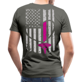Nurse Flag Heart Front Men's Premium T-Shirt (CK1818) Updated - asphalt gray