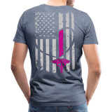 Nurse Flag Heart Front Men's Premium T-Shirt (CK1818) Updated - heather blue
