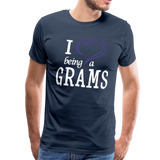 I love Being a Grams Men's Premium T-Shirt (CK1557) updated - navy