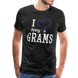 I love Being a Grams Men's Premium T-Shirt (CK1557) updated - charcoal gray