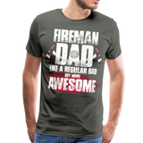 Fireman Dad Like a Regular Dad But More Awesome Men's Premium T-Shirt (CK1859) - asphalt gray