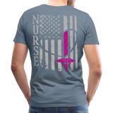 Nurse Flag Men's Premium T-Shirt (CK1213) Updated - steel blue