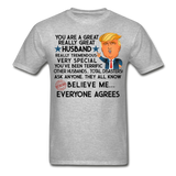 Husband Trump Gildan Ultra Cotton Adult T-Shirt - heather gray