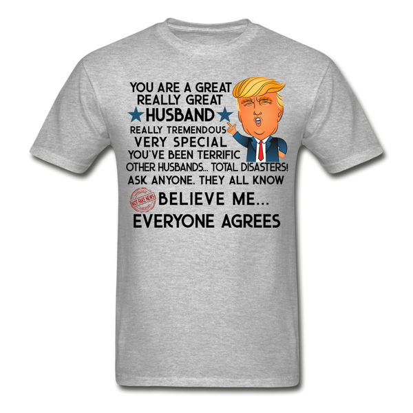 Husband Trump Gildan Ultra Cotton Adult T-Shirt - heather gray