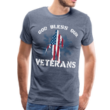 God Bless Our Veterans Men's Premium T-Shirt (CK1509) - heather blue