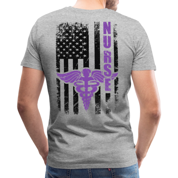 Nurse Flag Men's Premium T-Shirt (CK1808) updated - heather gray