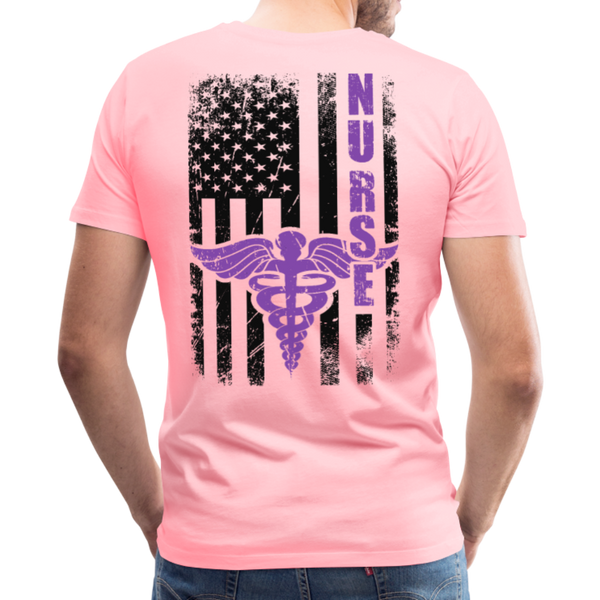 Nurse Flag Men's Premium T-Shirt (CK1808) updated - pink
